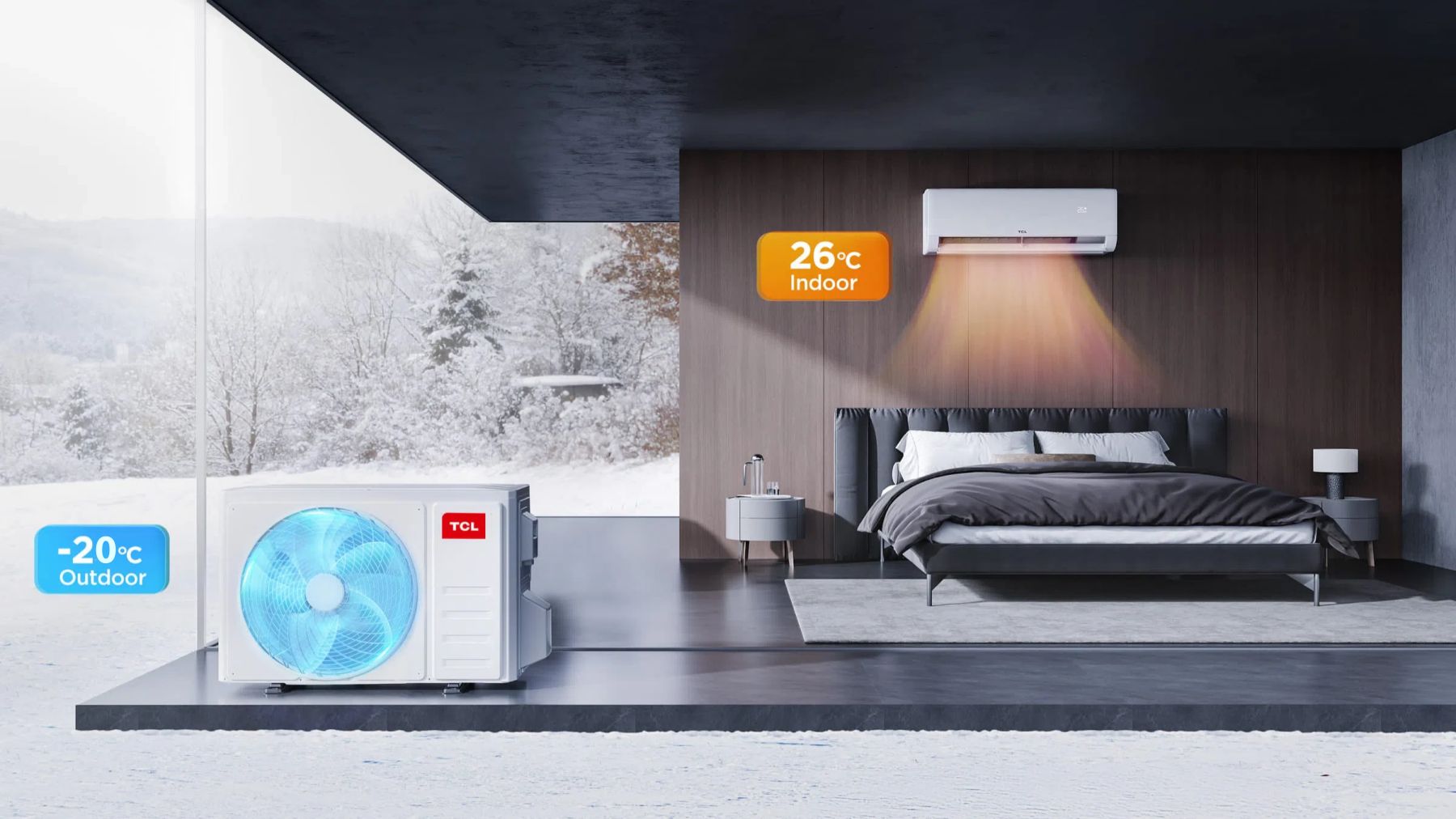 Инверторен климатик TCL TAC-12CHSD/XA73IF ELITE 12 000 BTU, A++/A+, R32 - Надеждно отопление дори при -20°C