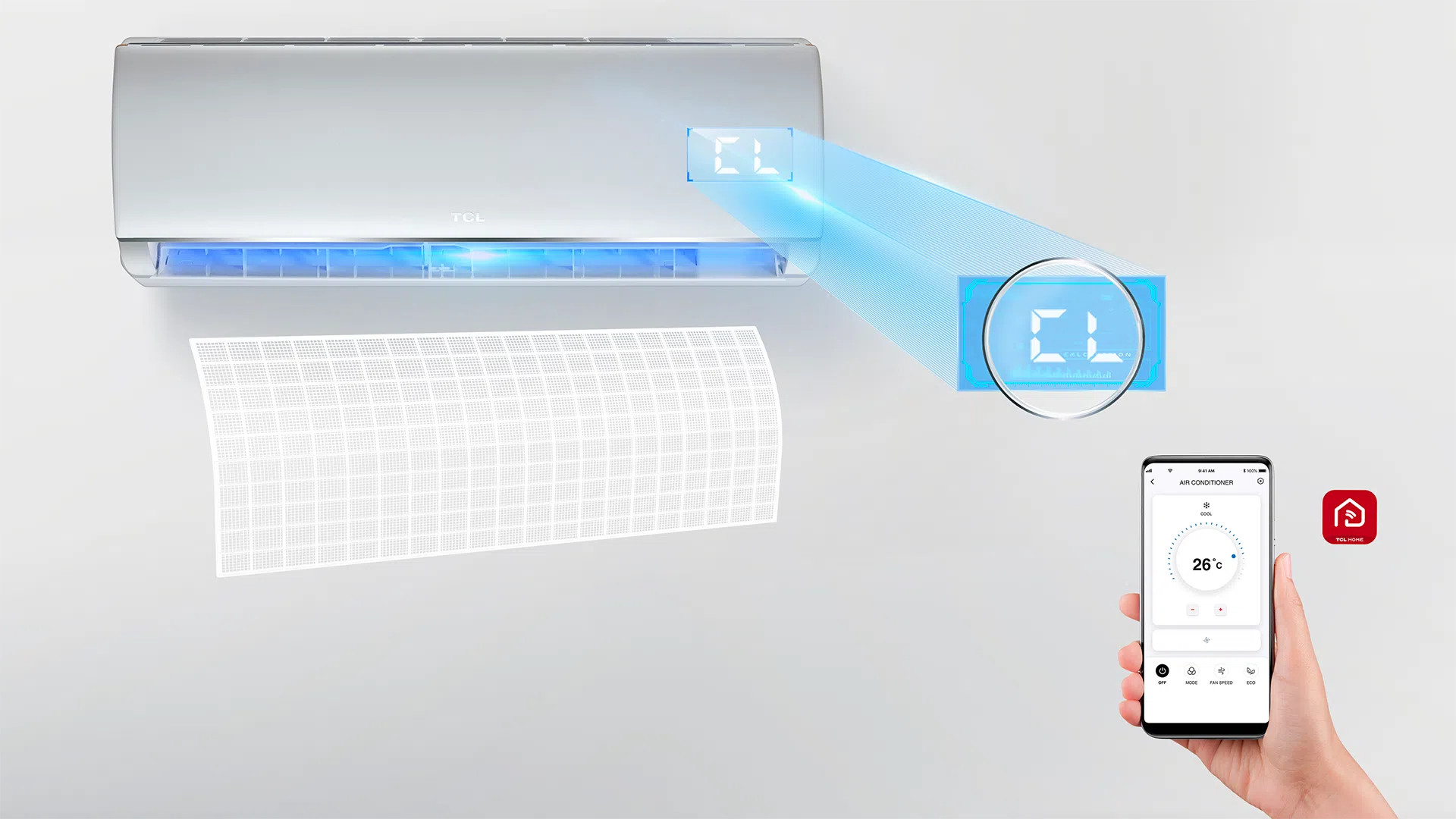 Инверторен климатик TCL TAC-12CHSD/XA82IFS ELITE ЧЕРЕН 12 000 BTU, A++/A+, R32 - Напомняне за почистване на филтъра